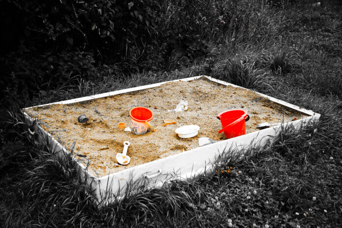 A sand box.