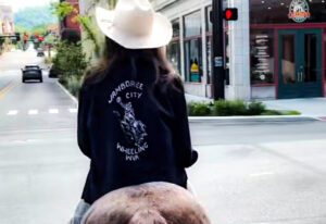A person on a horse.