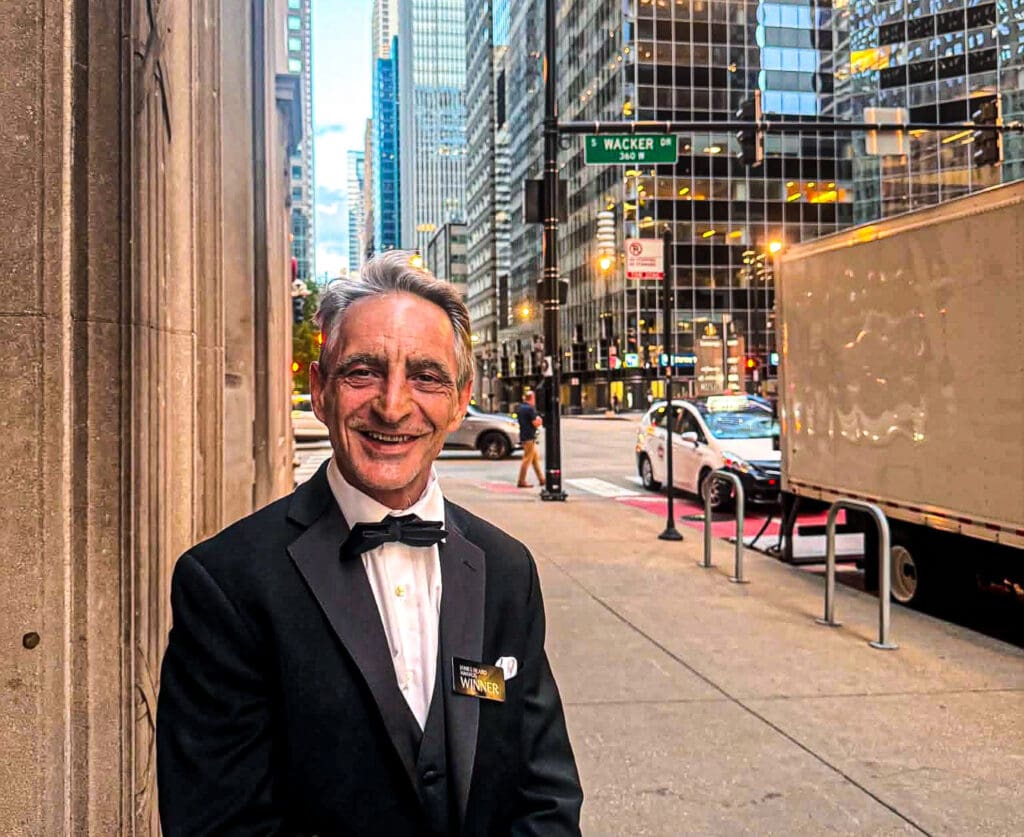 A man in a tux.