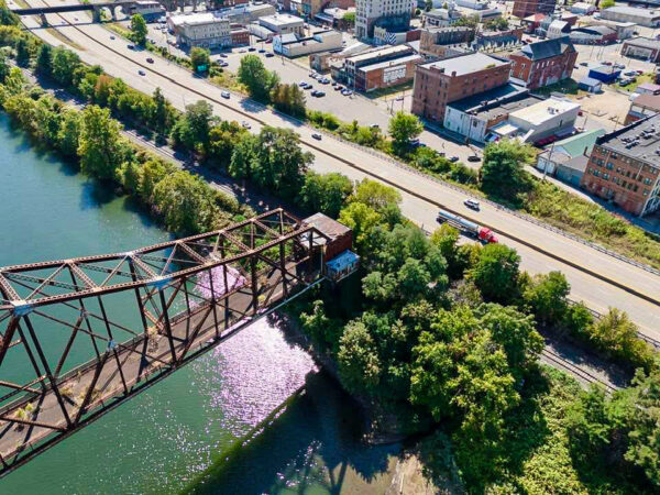 The end of a bridge.