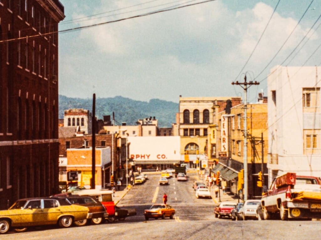 A downtown area.