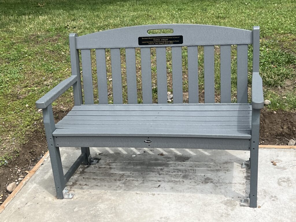 The benchis long.