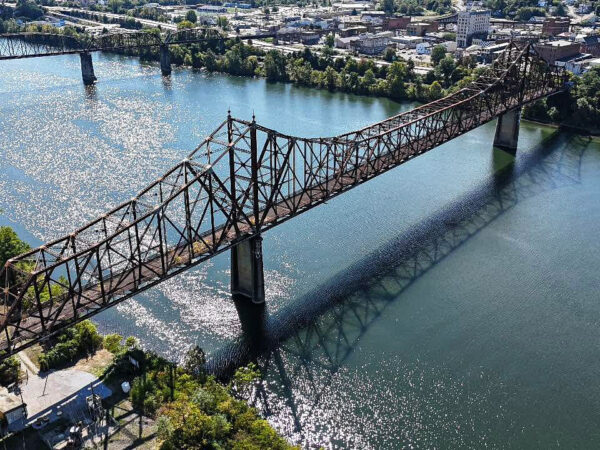 A bridge over water.