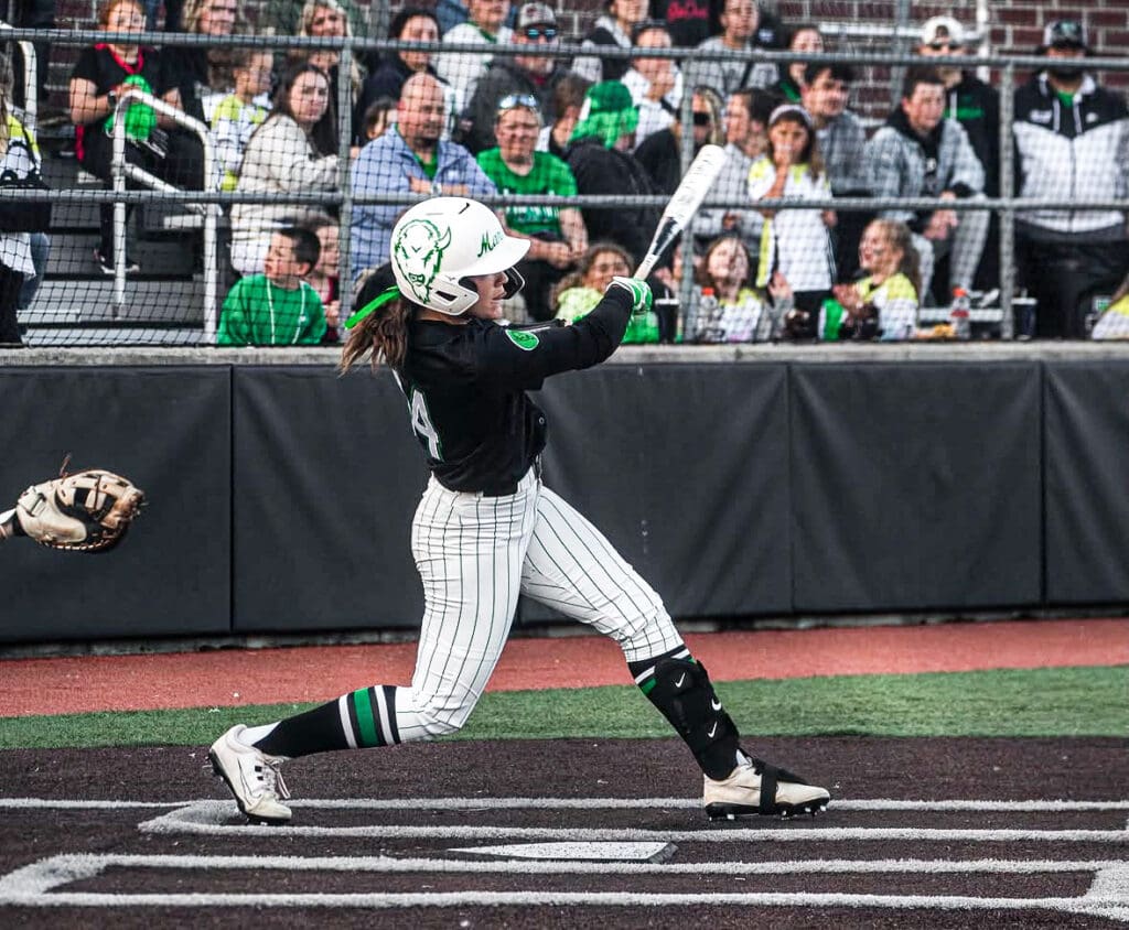 A softball batter.