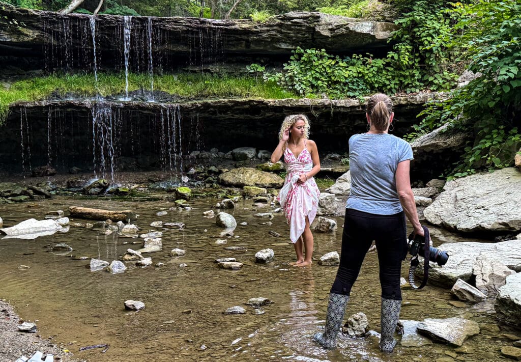 A photo session in a creek.