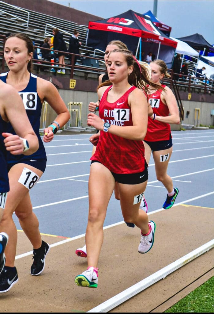 A lady running.