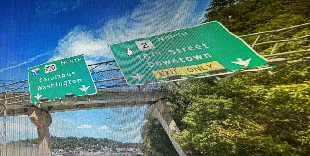 A highway sign.