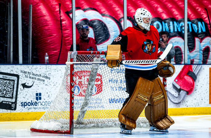 A hockey goalie.