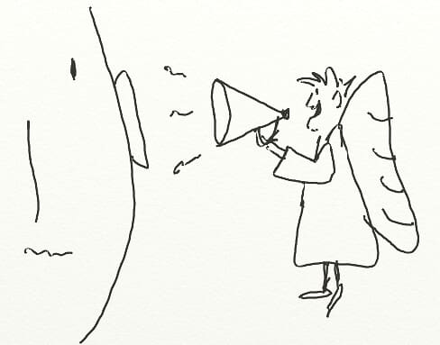 An angel in an ear.