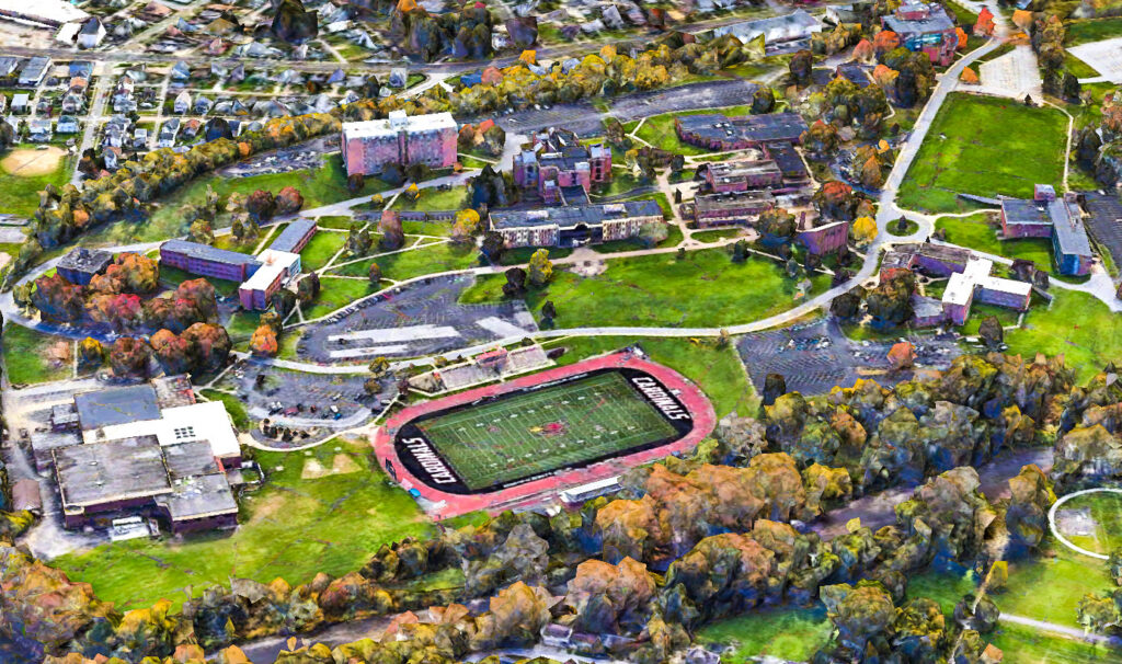 An aerial view.