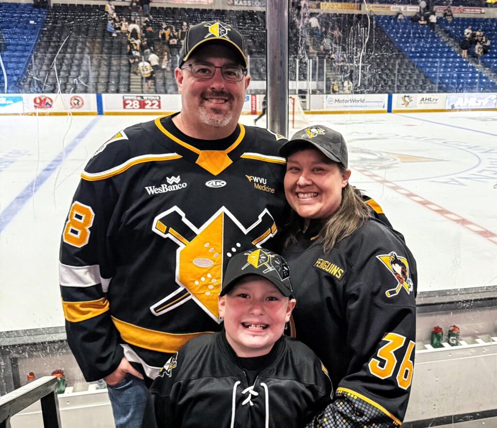 A family of three.