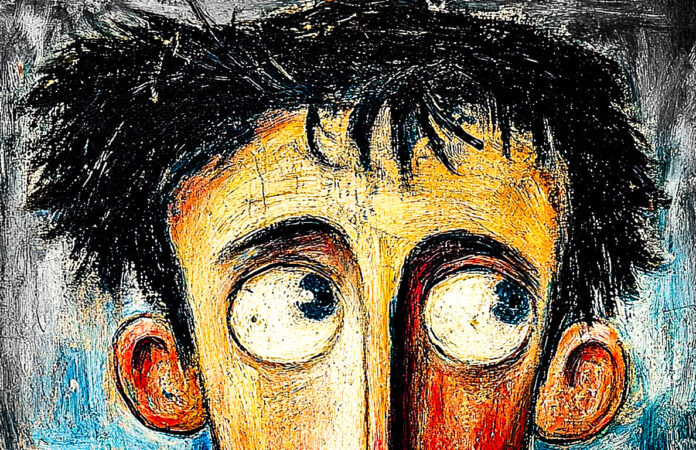 A painting of a face.