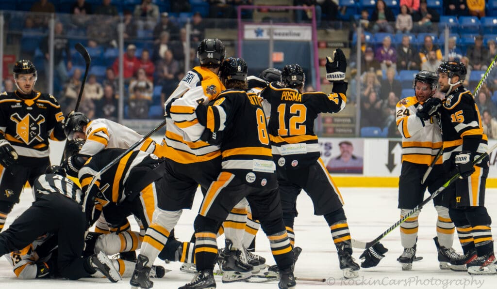 A hockey fight.