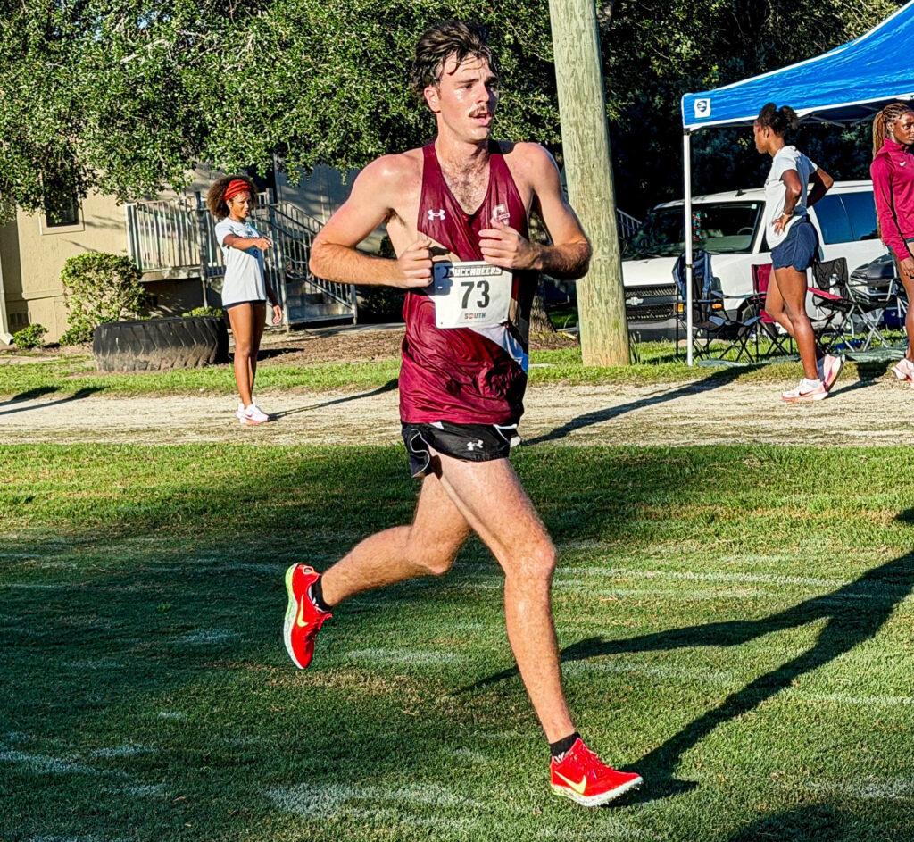 A guy running.