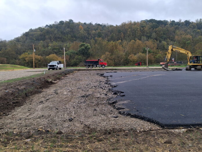 Pavement that's not complete.