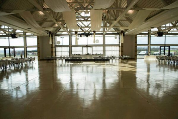 The interior of a building.