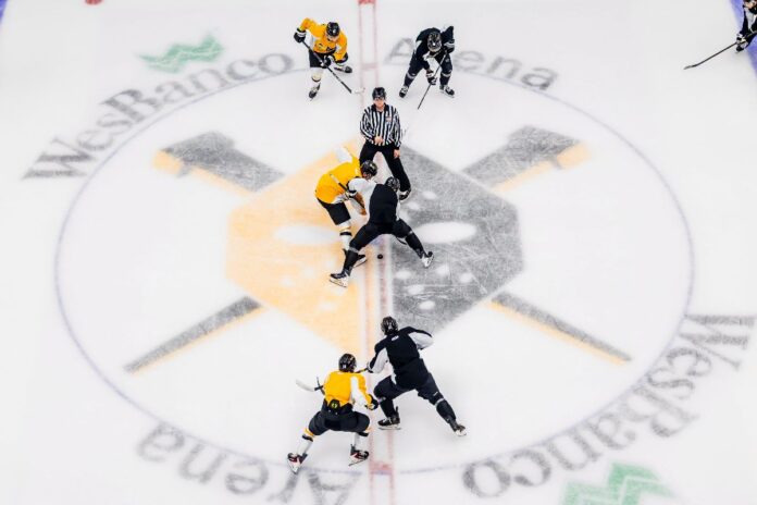 A hockey game.