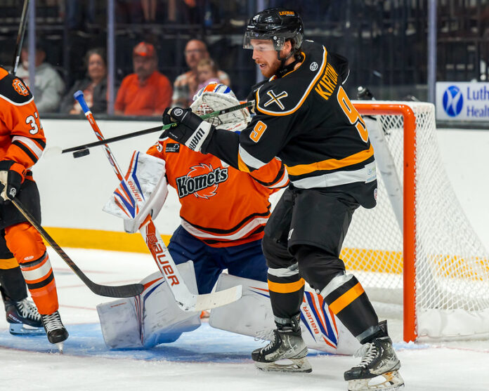 A hockey game.